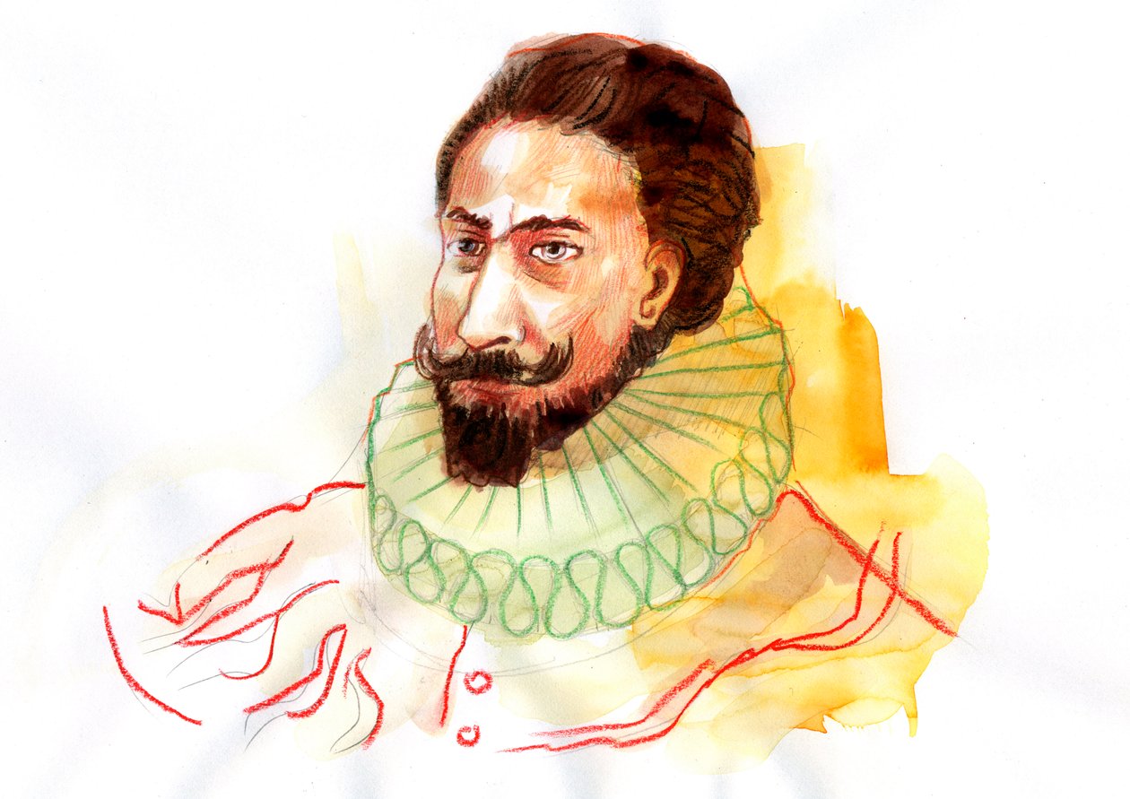 Portrait of Miguel de Cervantes Saavedra by Alessandro Lonati