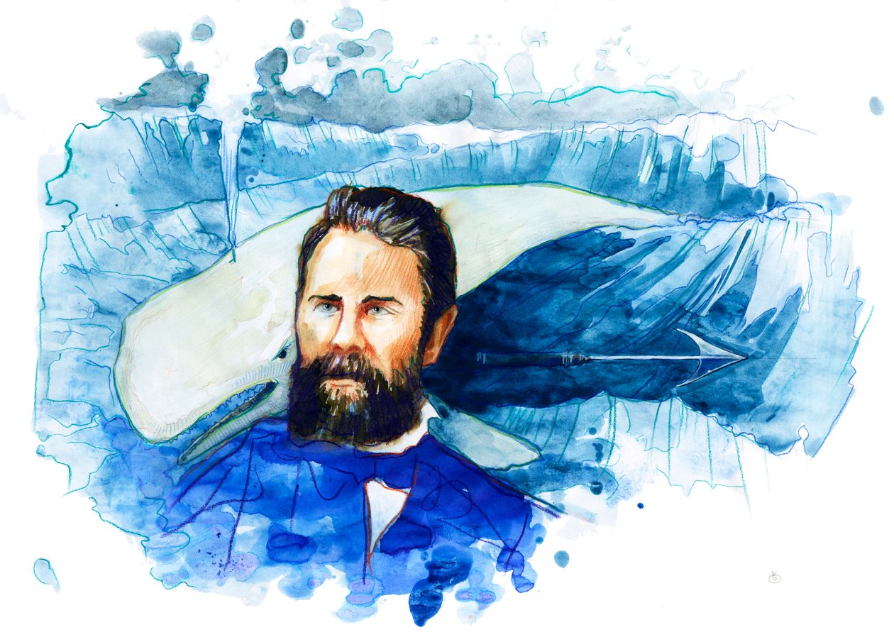 Portrait of the American Writer Herman Melville (1819-1891) (Portrait of American novelist Herman Melville) by Alessandro Lonati