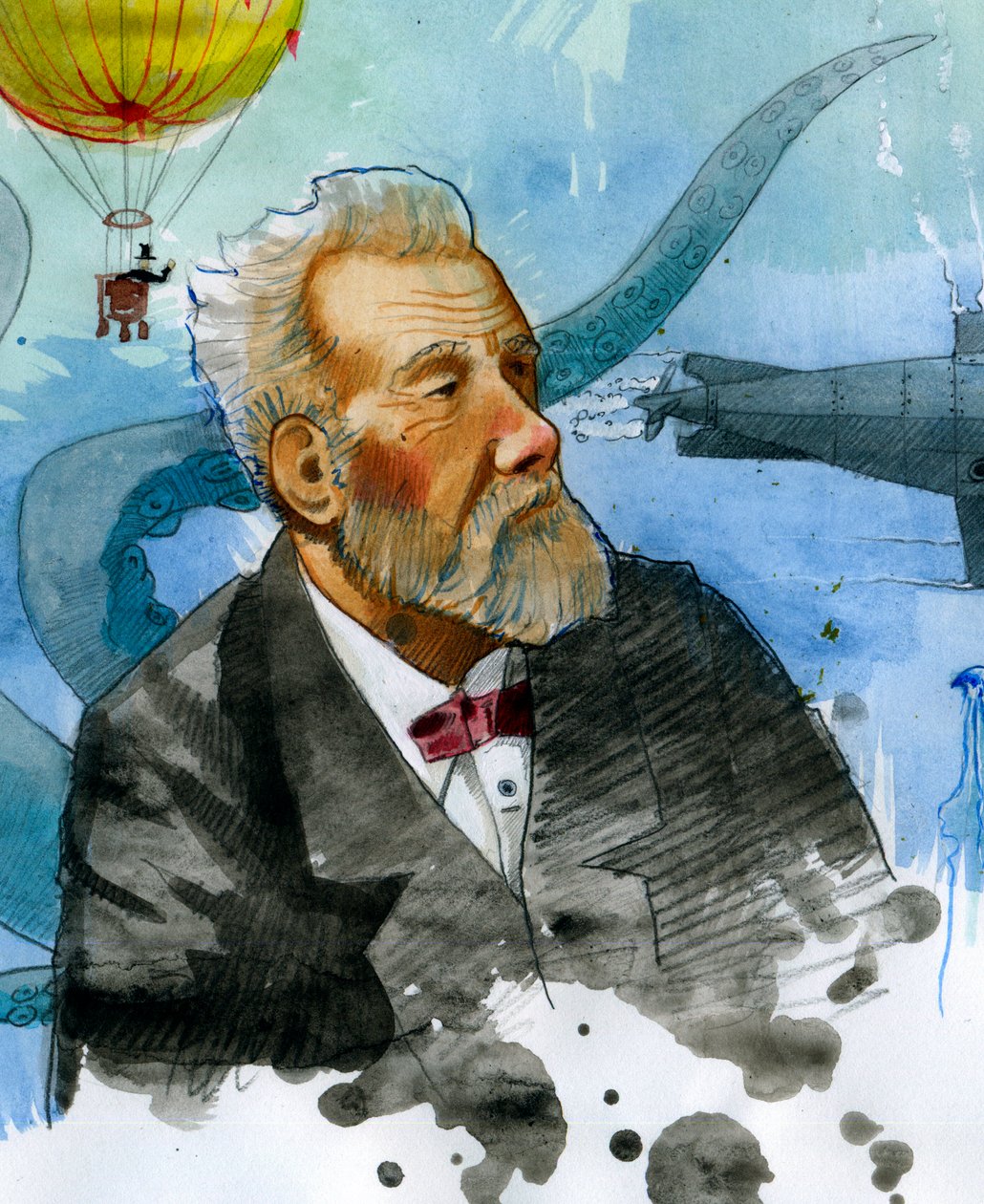 Portrait of Jules Verne by Alessandro Lonati
