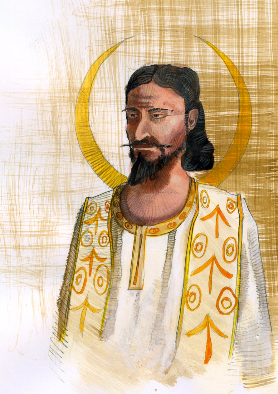 Portrait of Mani (Illustration) by Alessandro Lonati