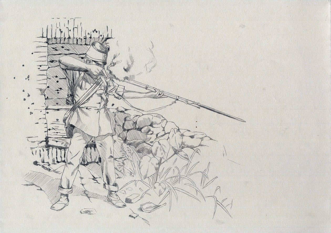 Second Empire: infantryman shooting, soldier of the Austrian army, Austro-Hungarian by Alessandro Lonati