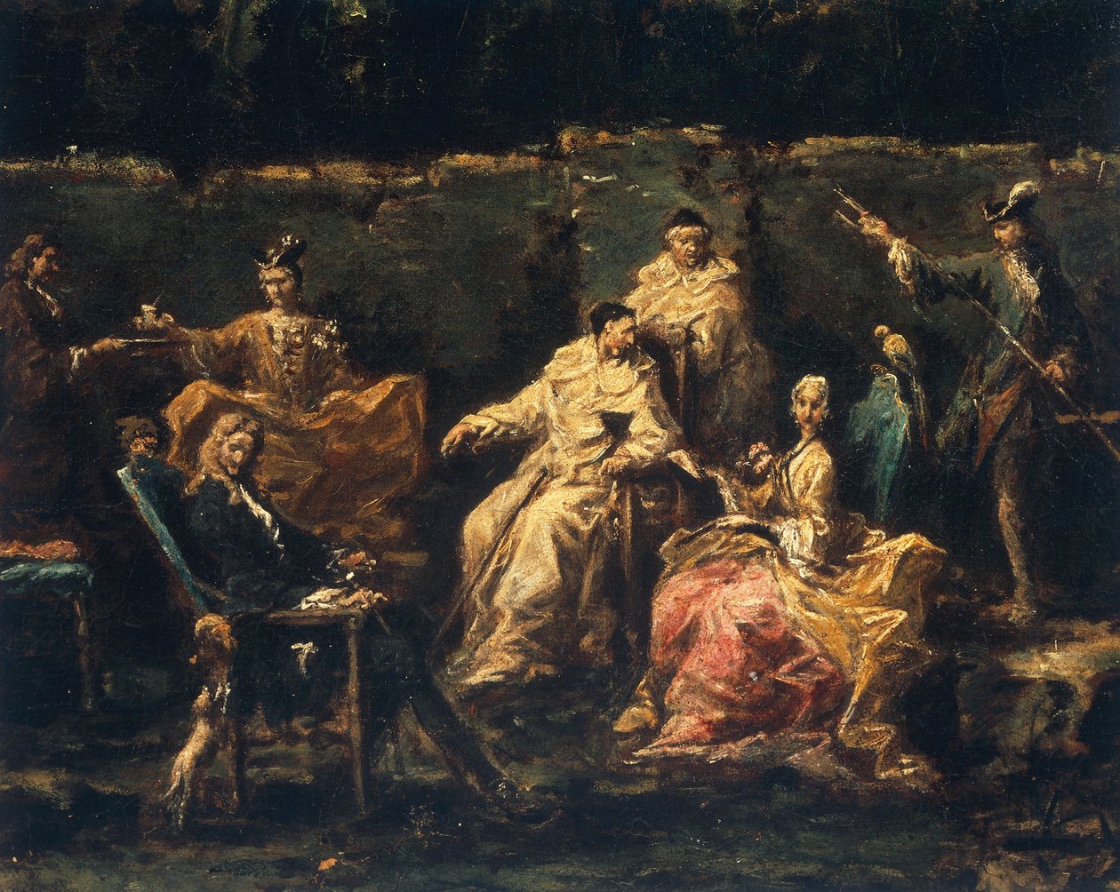 Entertainment in Garden of Albaro (detail) by Alessandro Magnasco