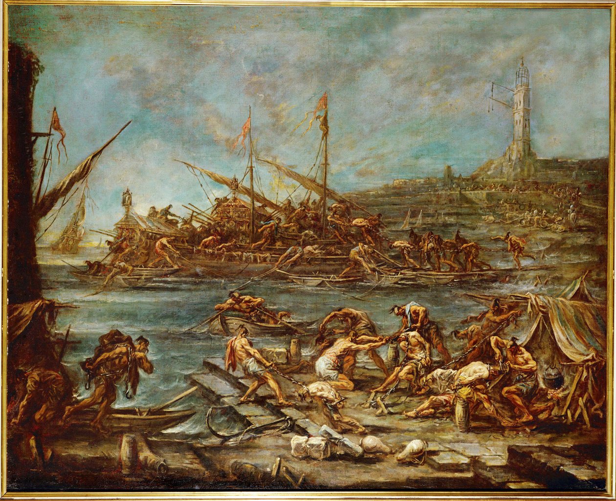 Embarcation of the Galley-Slaves in the Port of Genoa by Alessandro Magnasco