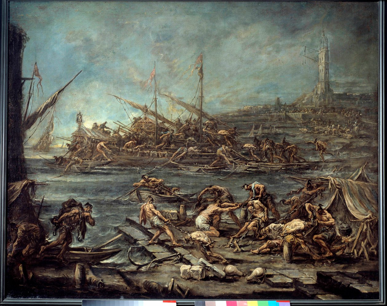 The Boarding of the Galerians in the Port of Genoa by Alessandro Magnasco