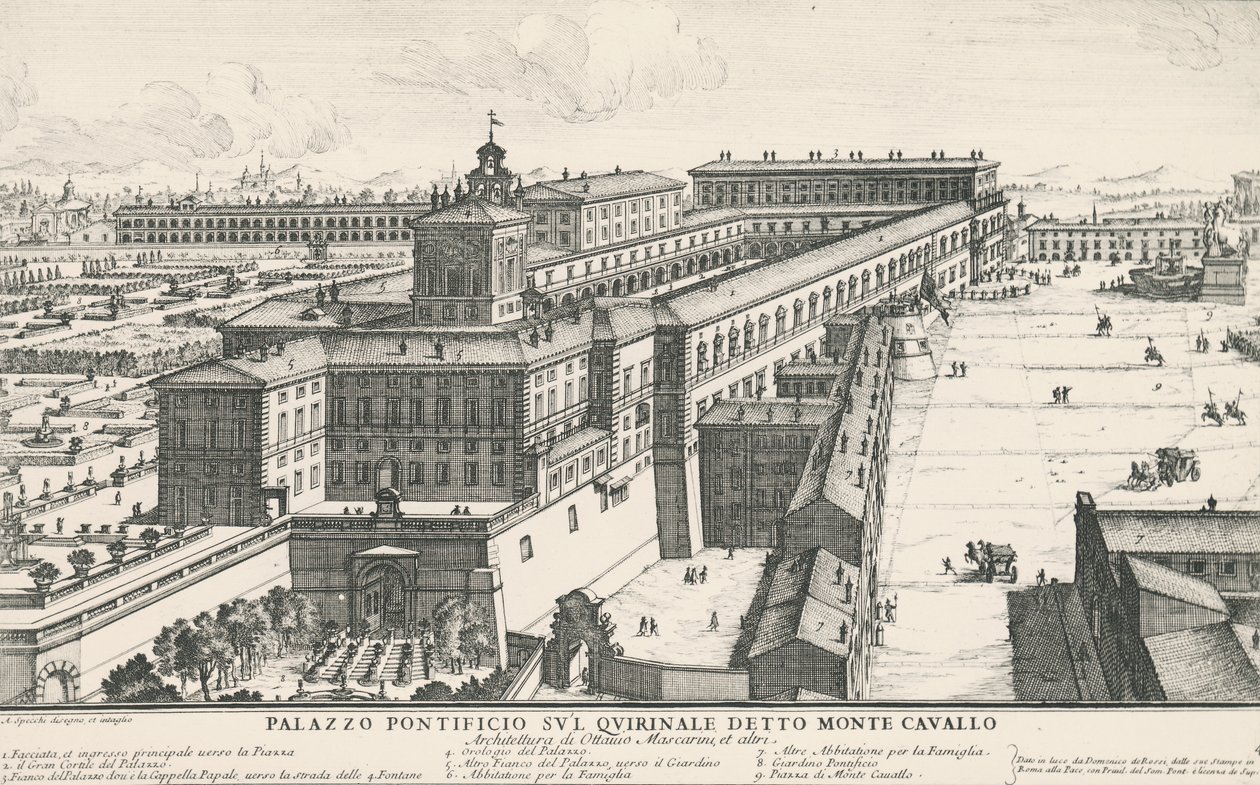 Palace of Pope on Quirinale Hill, Also Known as Monte Cavallo by Alessandro Specchi