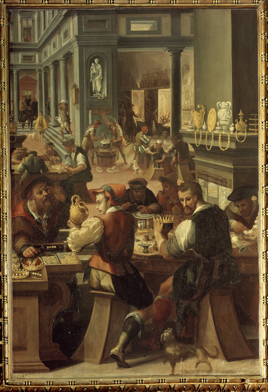 Manierism: A workshop of goldsmith (The Jewellers
