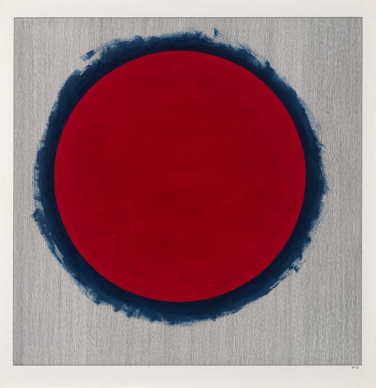 Circle Red on Blue, 2022 by Alex Dunn
