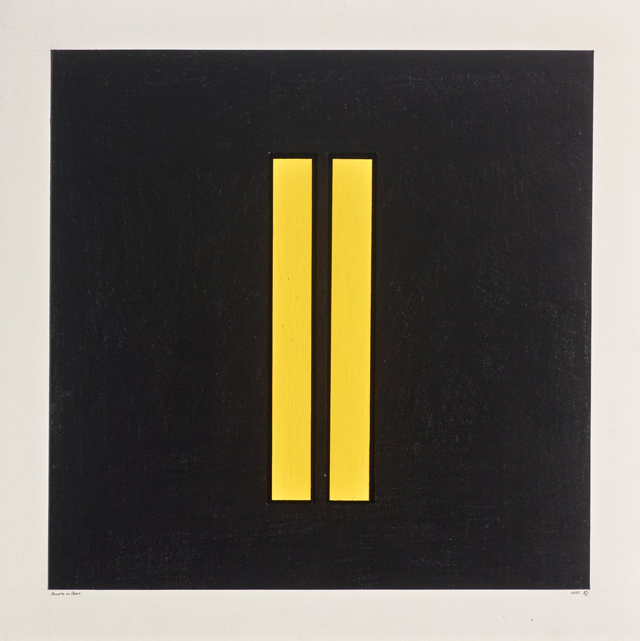 Yellow pillars on Black by Alex Dunn