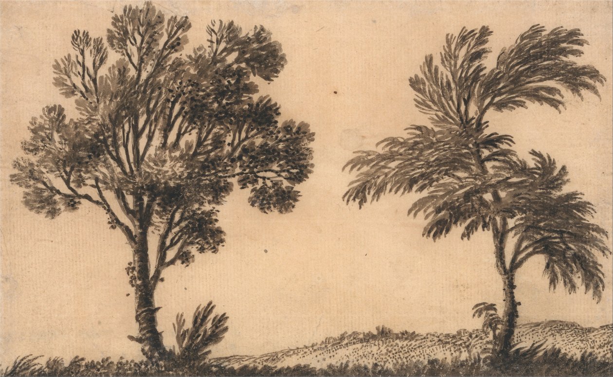 Study of Two Willows by Alexander Cozens