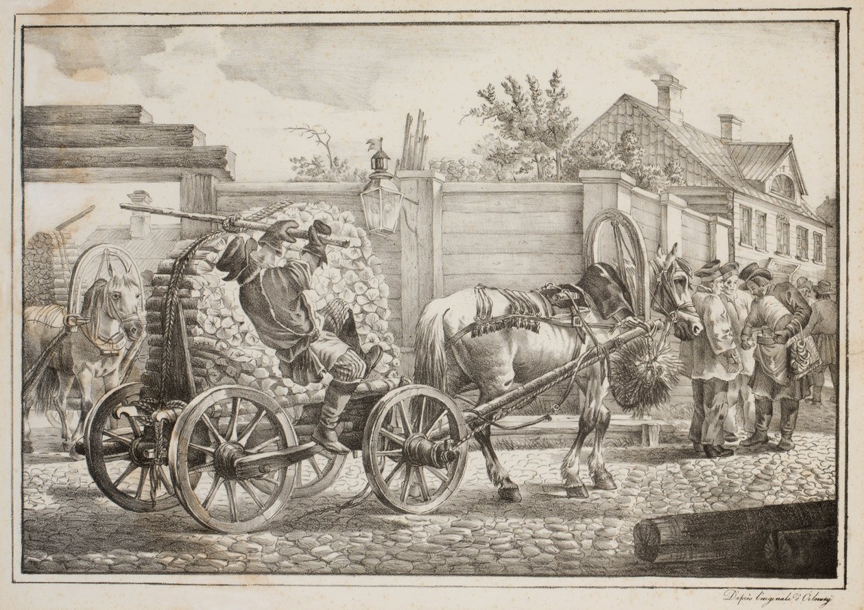 The Coachman with Kindling by after Alexander Orlowski