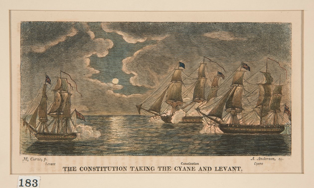 The Constitution Taking the Cyane and Levant, one in a series of eight by Alexander Anderson