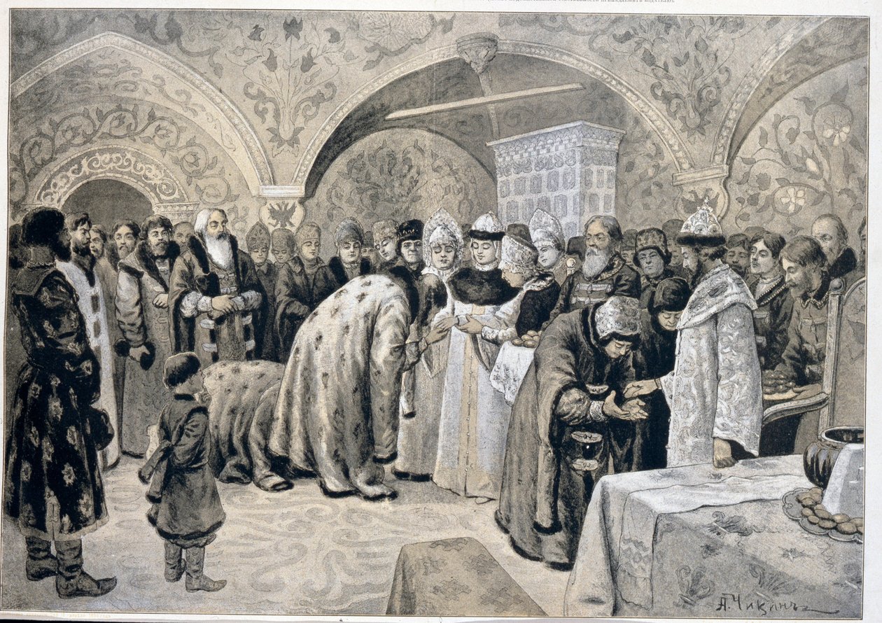 The Reception of the Tsarina after Easter Matins by Alexander Andreyevich Chikin