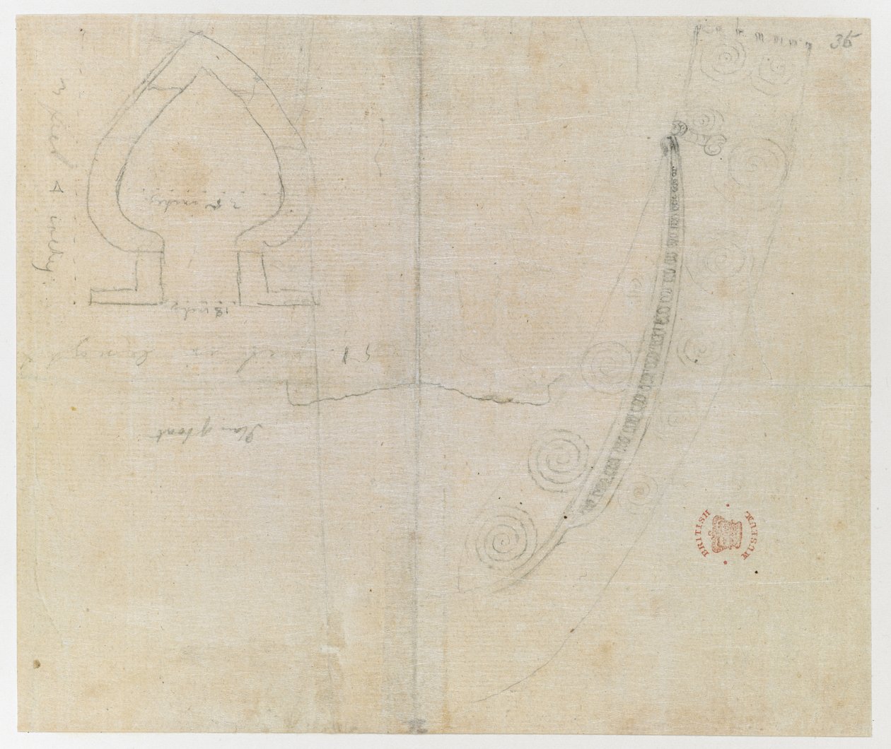 Sketched Details of a Boat, from 