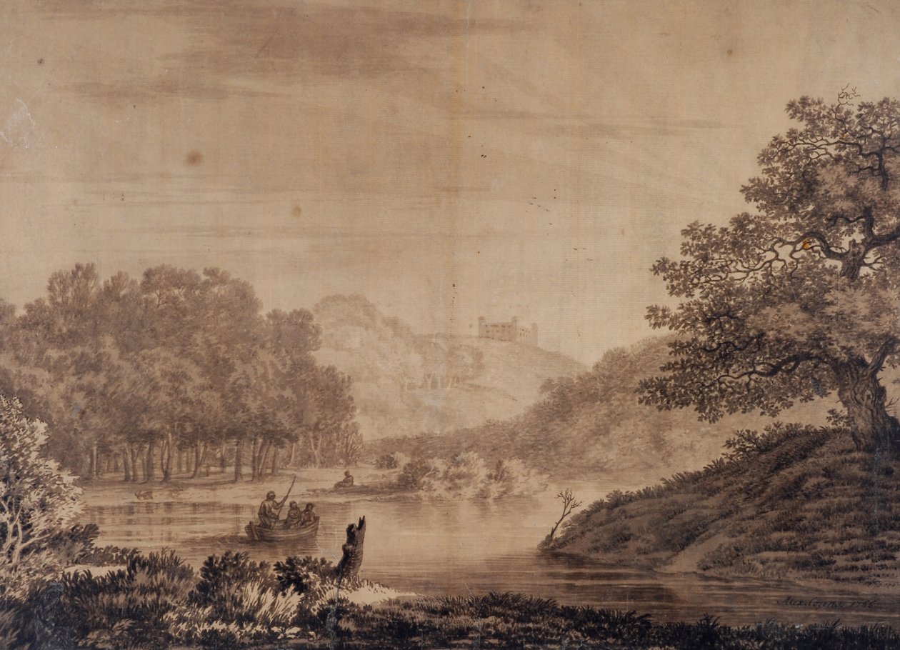 Italian landscape by Alexander Cozens