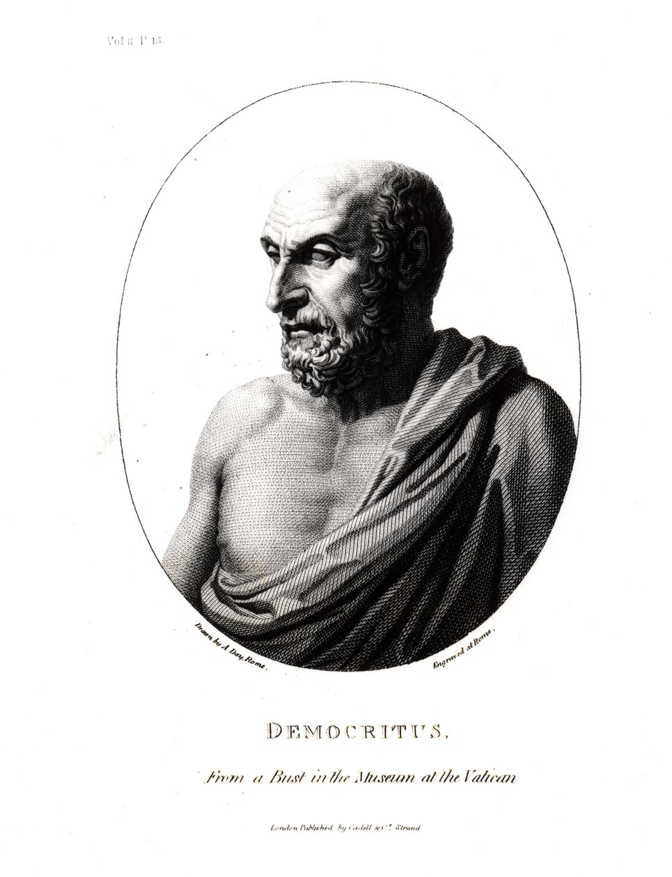 Democritus, engraved from a Bust in the Vatican Museum by Alexander Day