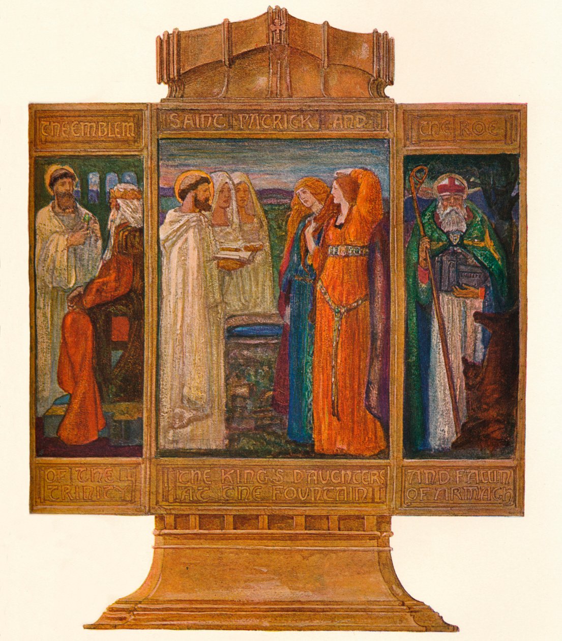 Triptych in Painted Enamels: Scenes from the Life of St. Patrick by Alexander Fisher