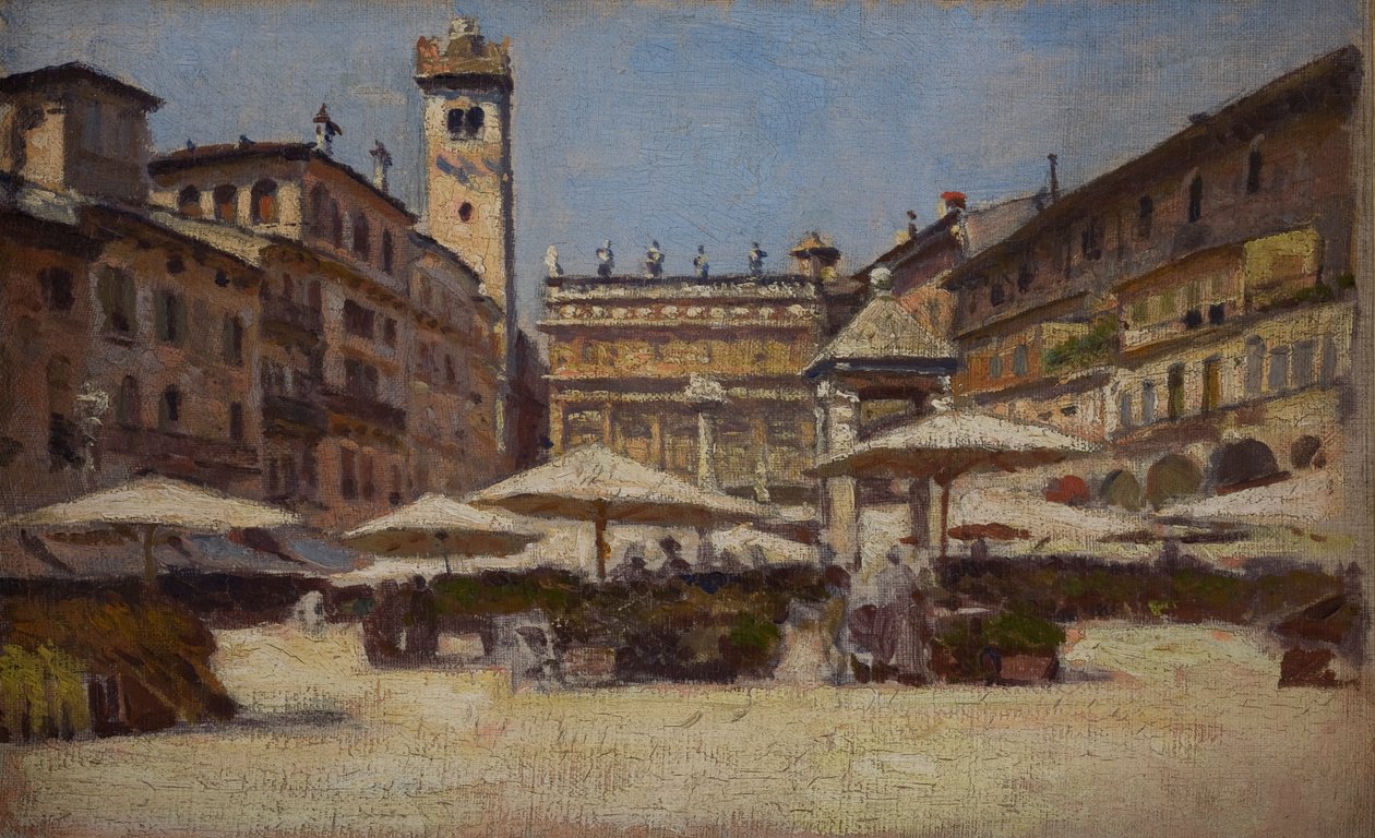 Piazza delle Erbe in Verona by Alexander Gierymski