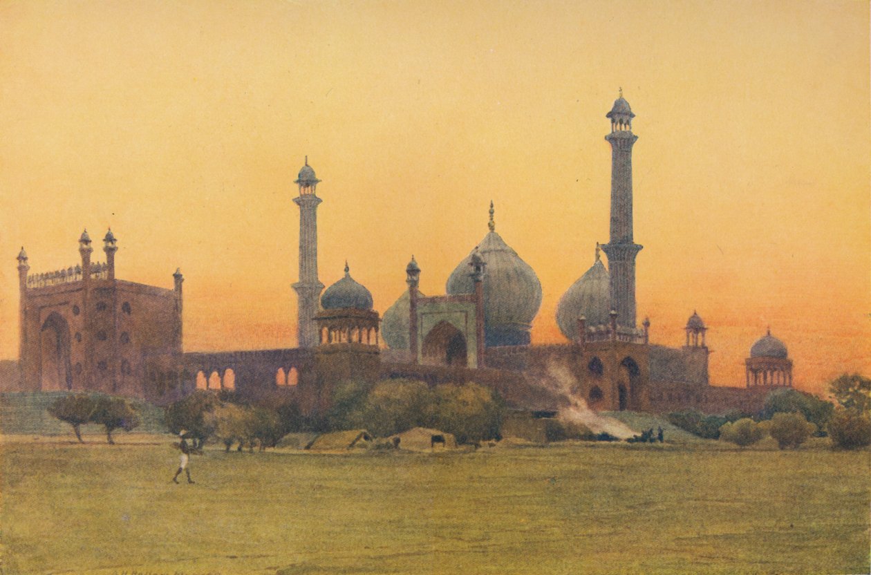 The Jumma Musjid, Delhi - At Sunset by Alexander Henry Hallam Murray