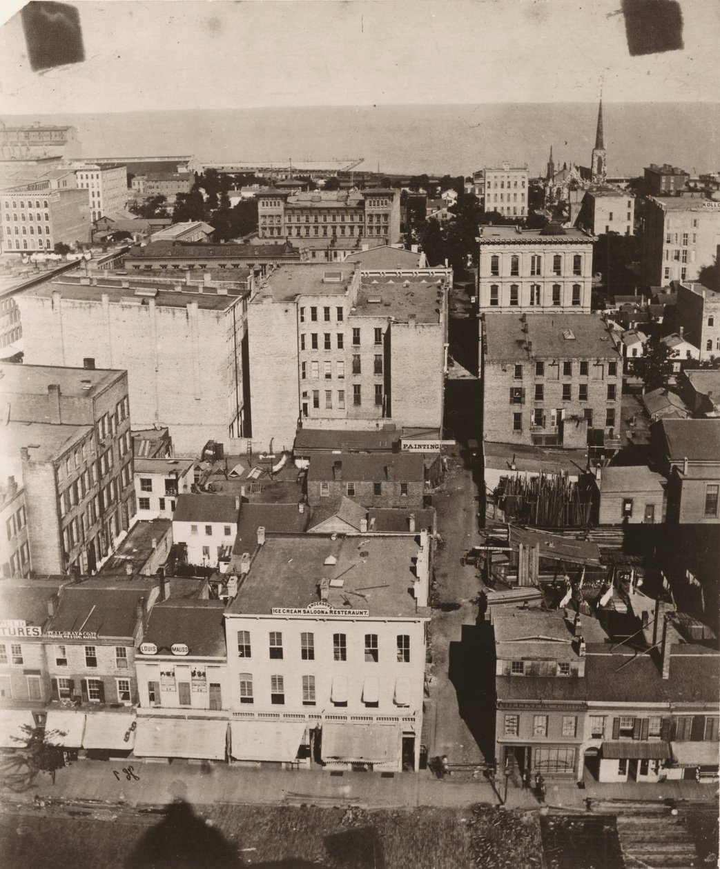 View east from the cupola of the courthouse in Chicago, 1858 by Alexander Hesler