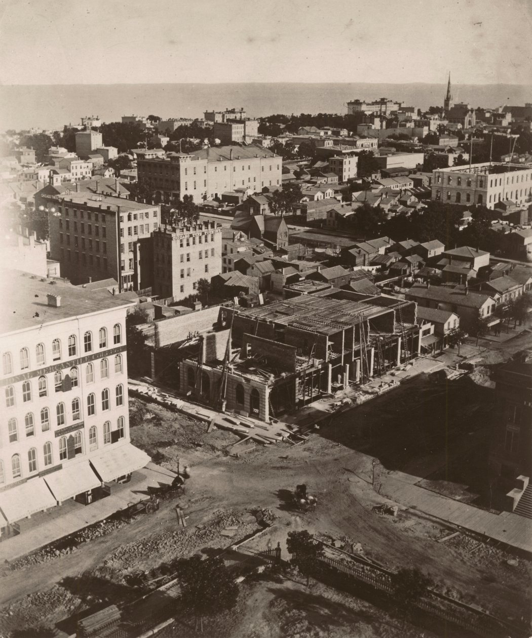 View east-southeast from the cupola of the courthouse in Chicago by Alexander Hesler