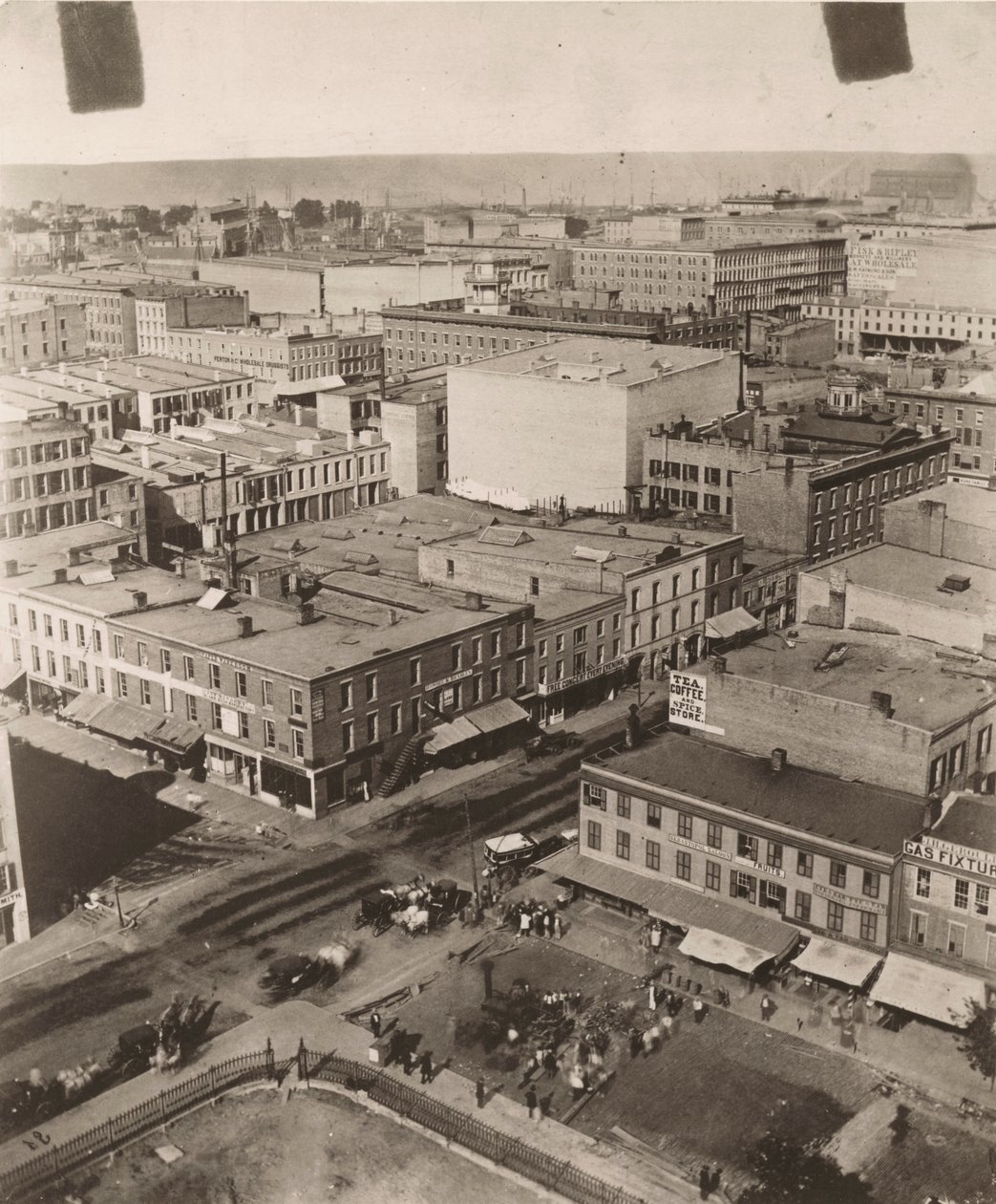 View northeast from the cupola of the courthouse in Chicago, 1858 by Alexander Hesler