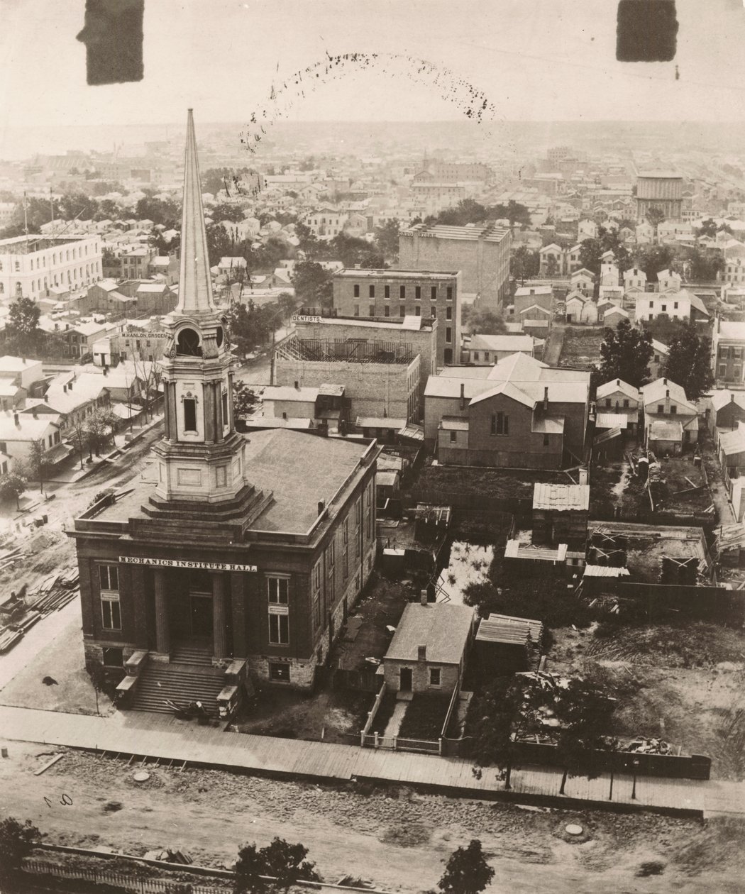 View south from the cupola of the courthouse in Chicago, 1858 by Alexander Hesler