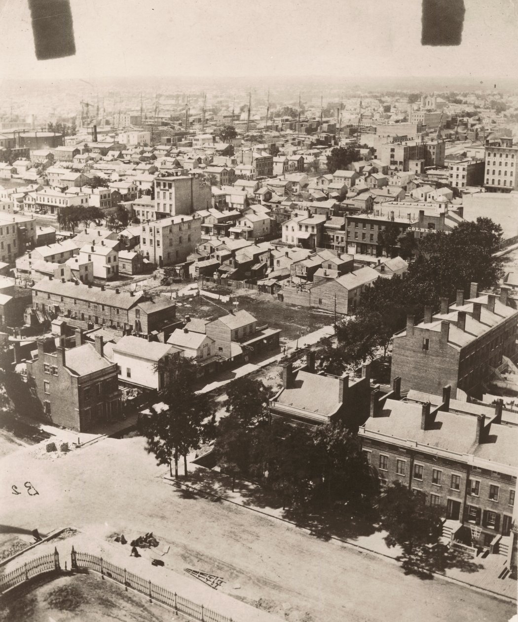 View southwest from the cupola of the courthouse in Chicago, 1858 by Alexander Hesler