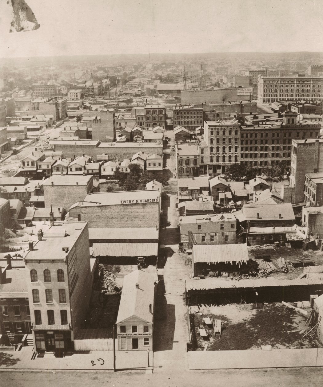 View west from the cupola of the courthouse in Chicago, 1858 by Alexander Hesler