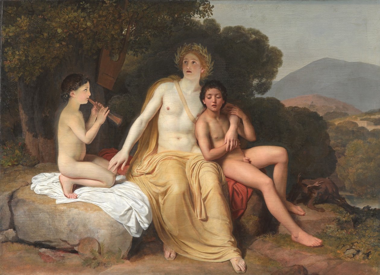 Apollo, Hyacinthus and Cyparissus making music and singing by Alexander Ivanov