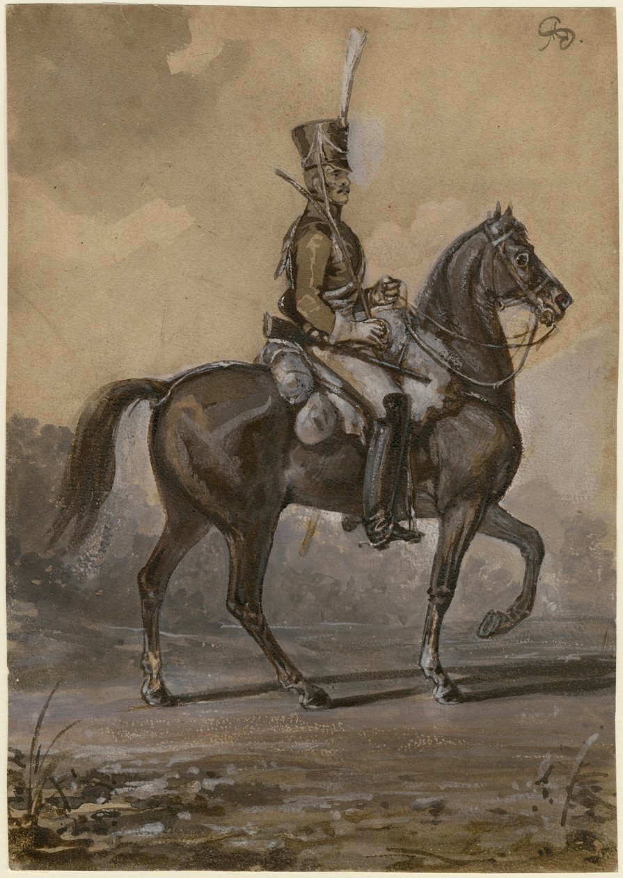 Russian dragoon by Alexander Ivanovich Sauerweid