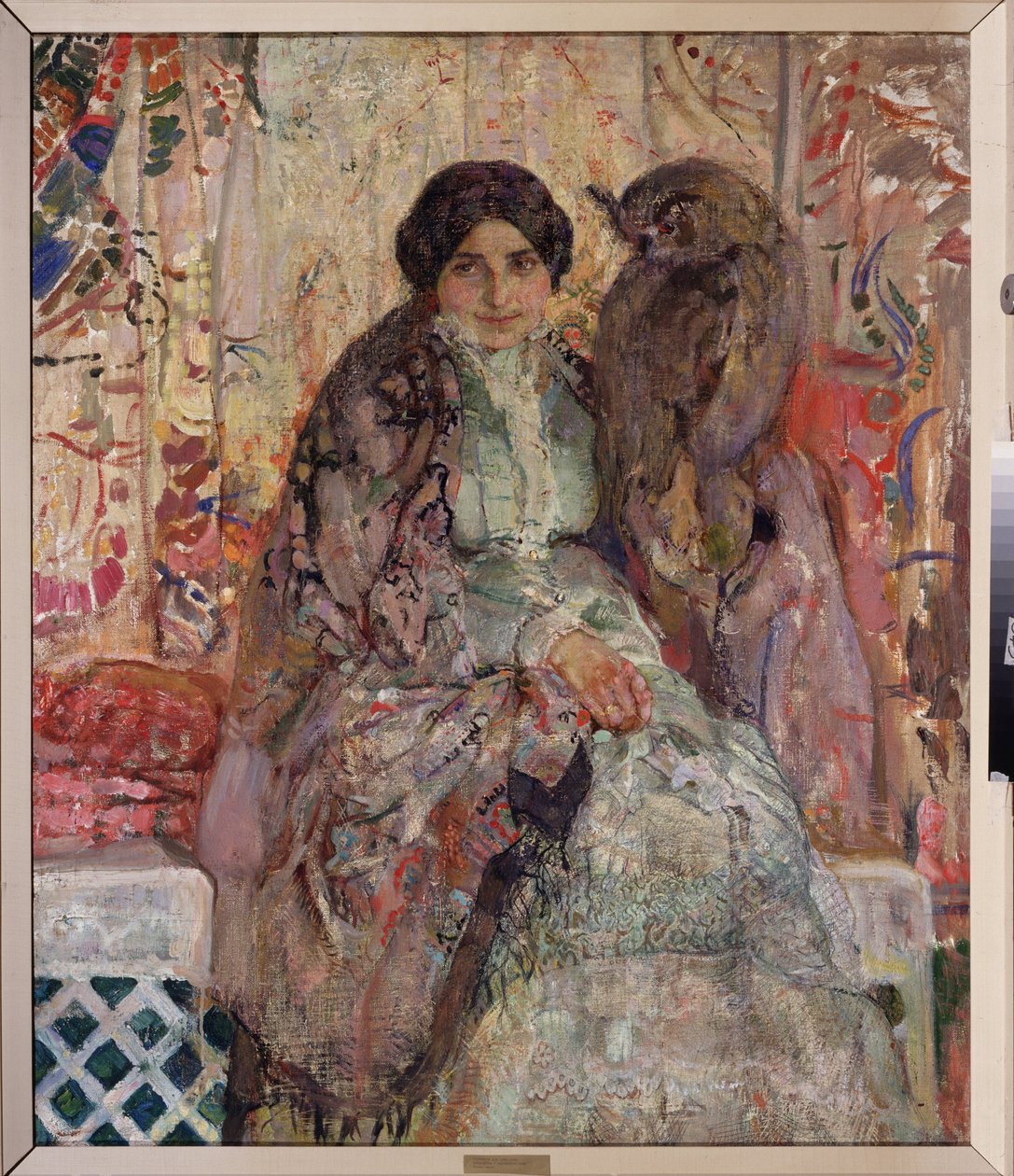 Woman with an Eagle Owl by Alexander Ivanovich Savinov