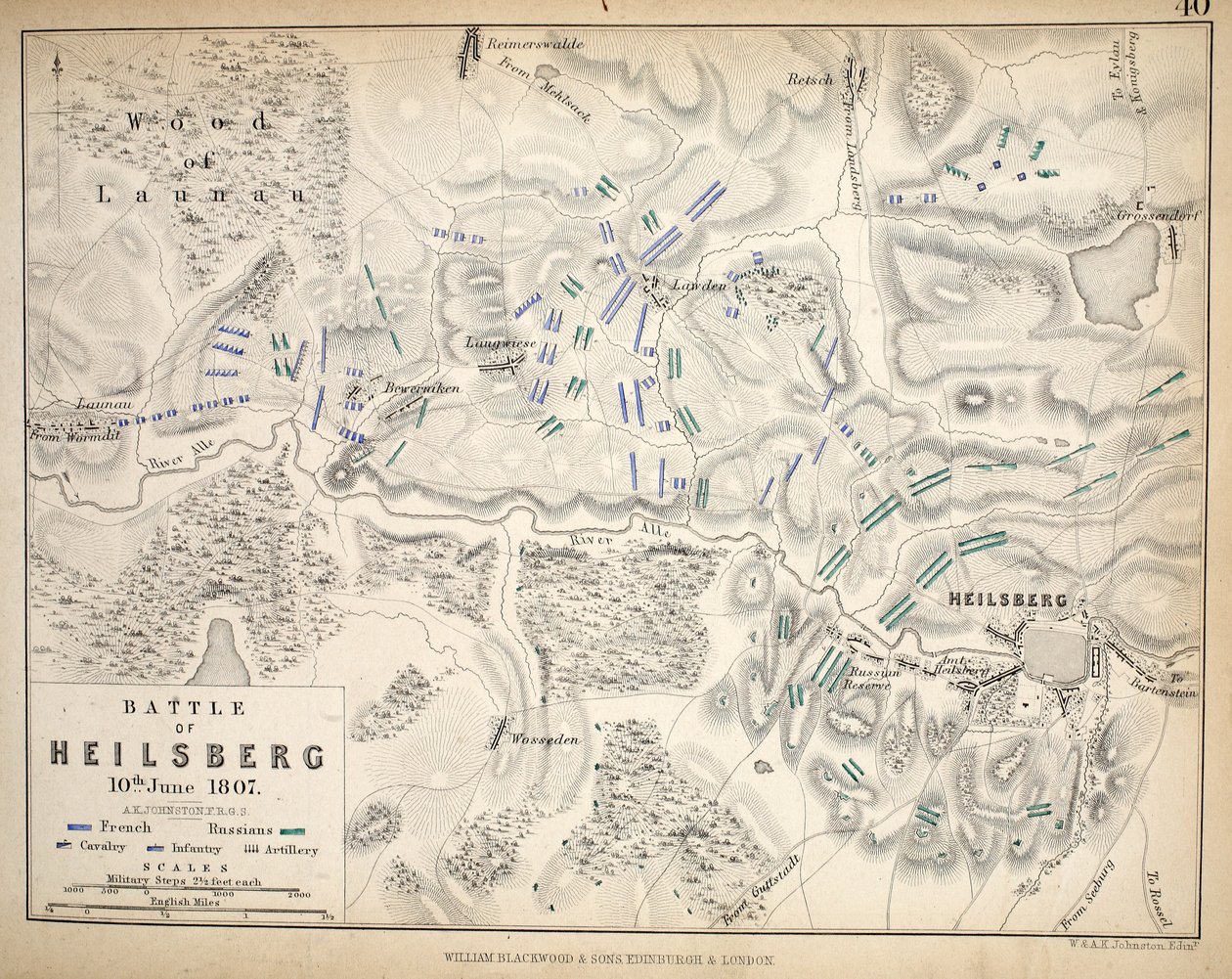 Map of the Heilsberg, published by William Blackwood and Sons, Edinburgh and London, 1848 by Alexander Keith Johnston