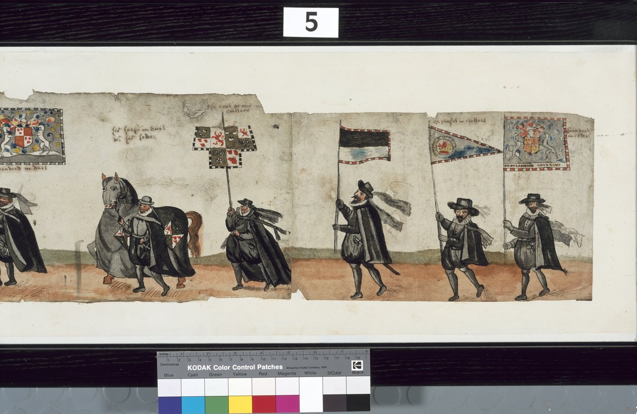 Detail from The Huntly Funeral Procession, said to have been used for the obsequies of George 1st, Marquess of Huntly by Alexander Kincaid