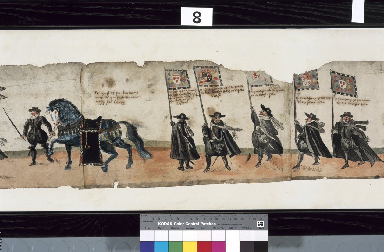 (detail) from The Huntly Funeral Procession, said to have been used for the obsequies of George 1st, Marquess of Huntly by Alexander Kincaid