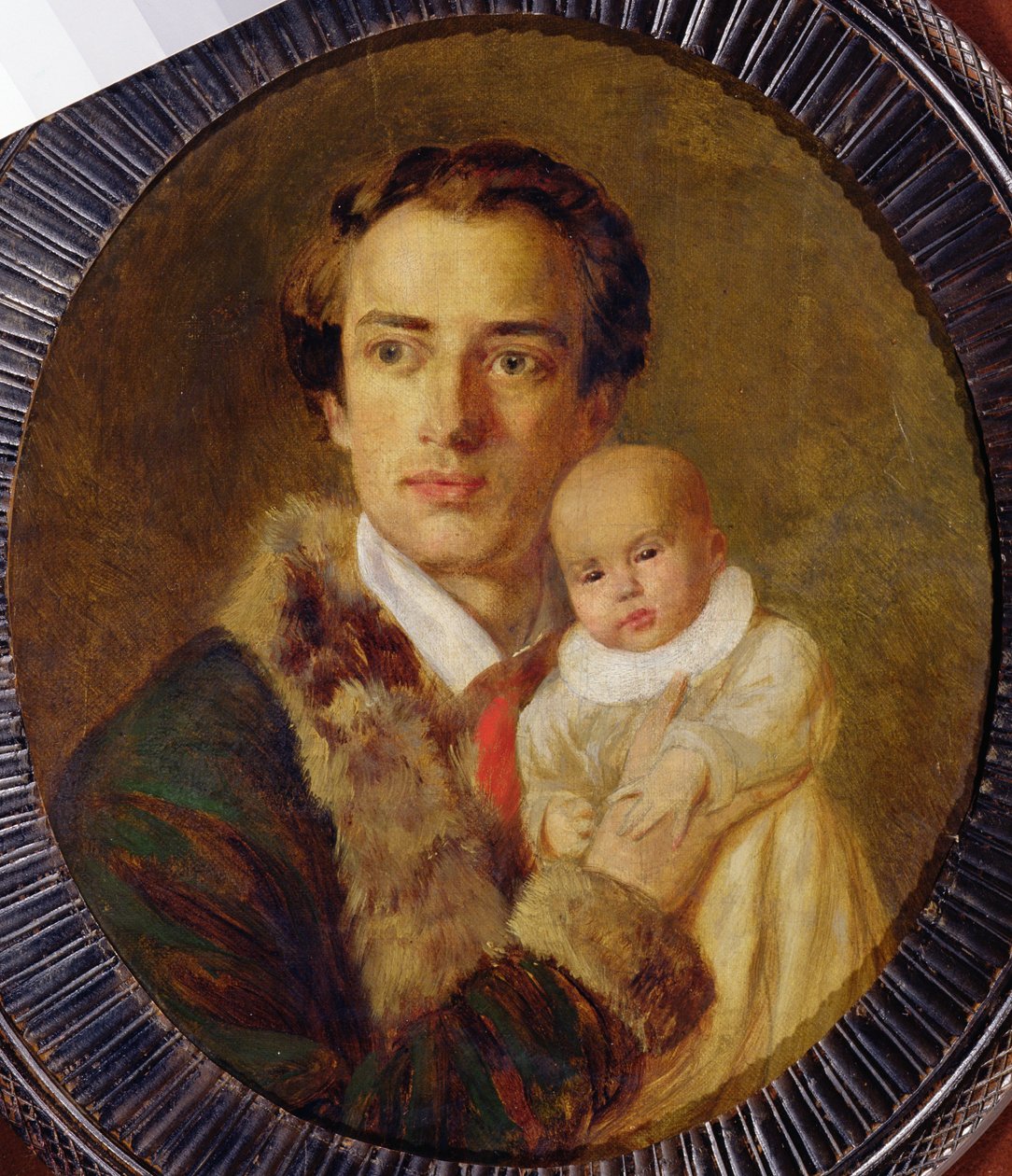 Portrait of Alexander Herzen with his son, 1840 by Alexander Lavrentievich Vitberg