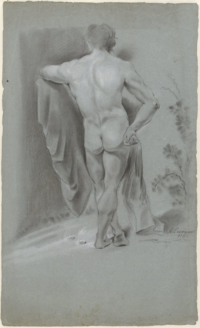 Standing Male Nude, Seen from the Back by Alexander Liernur