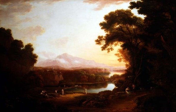 Italianate landscape with dancing peasants by Alexander Nasmyth