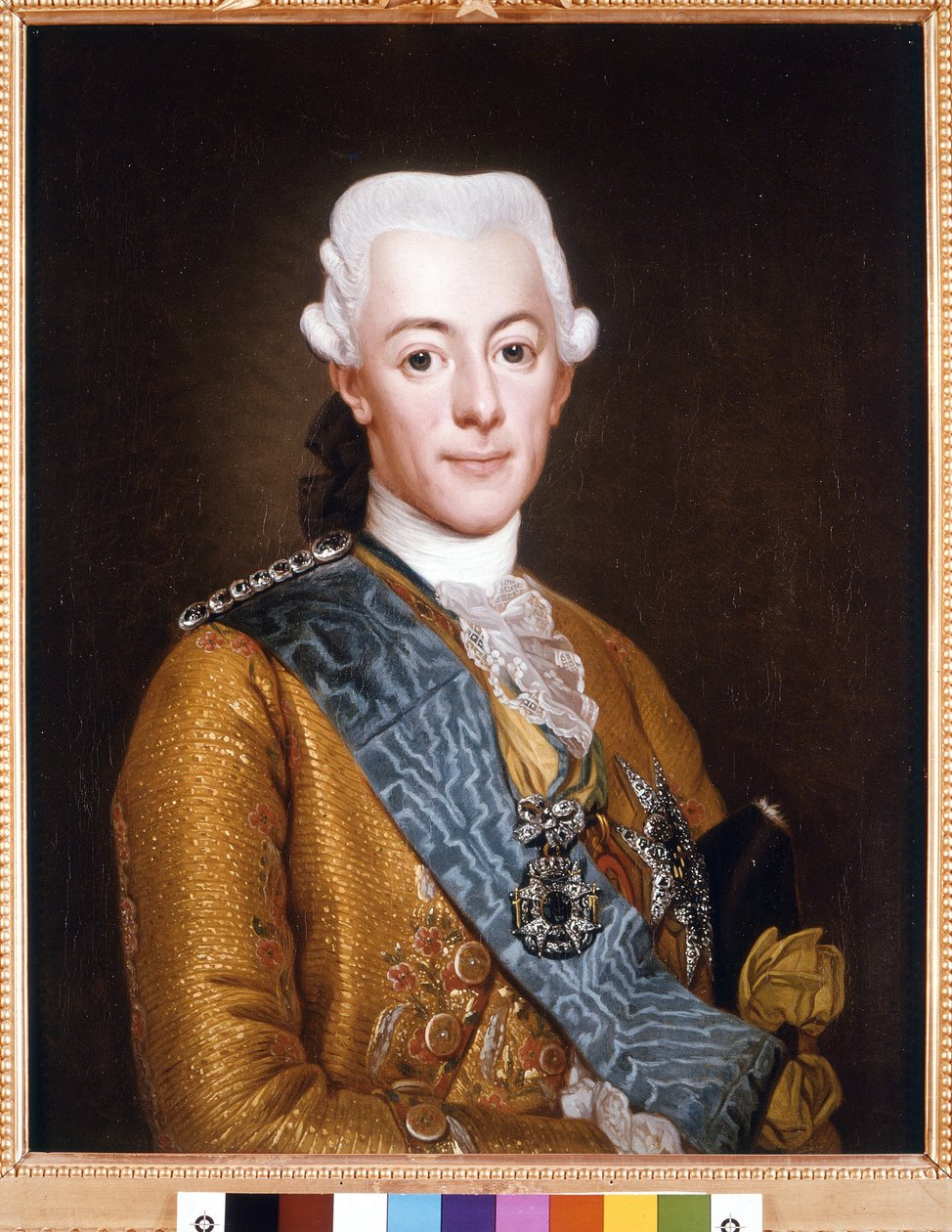 Portrait of King Gustave III of Sweden (Gustav III) (1746-1792) Painting by Alexander Roslin (1718-1793) 1775 Sun. 73x59 cm Stockholm Castle of Gripsholm by Alexander Roslin