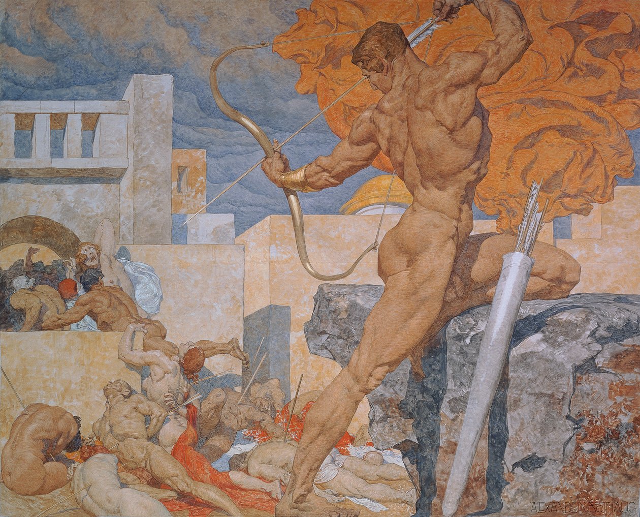 Apollo Sending Out the Plague Arrows by Alexander Rothaug