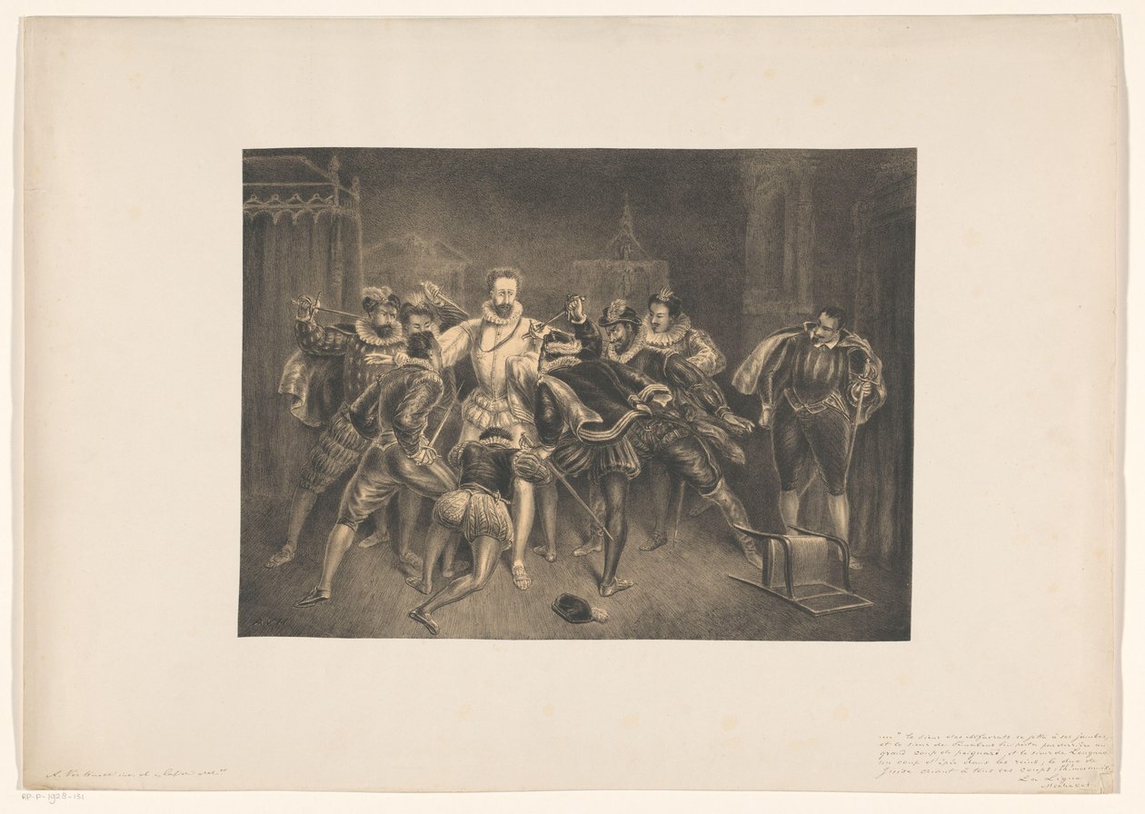 Murder of Henry of Guise by Alexander Ver Huell (signed by artist)