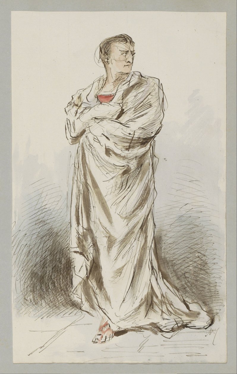 Man Wrapping a Cloth Around Himself by Alexander Ver Huell