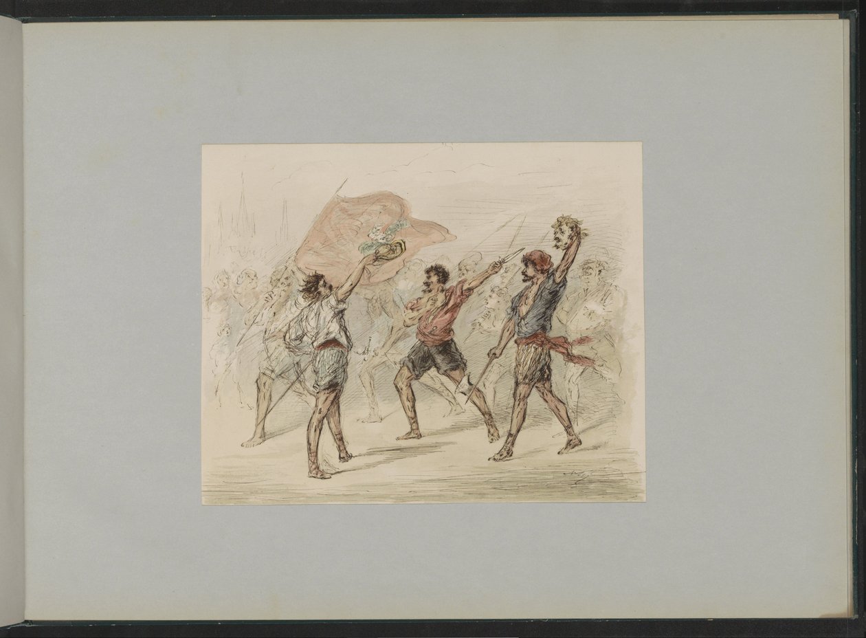 Man with a Severed Head in a Crowd by Alexander Ver Huell