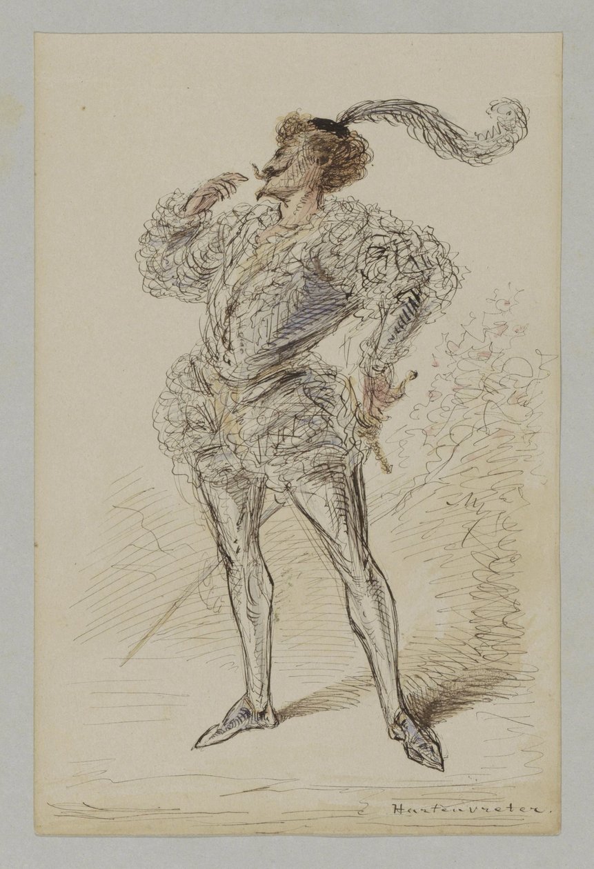 Man with Sword in Historical Costume by Alexander Ver Huell