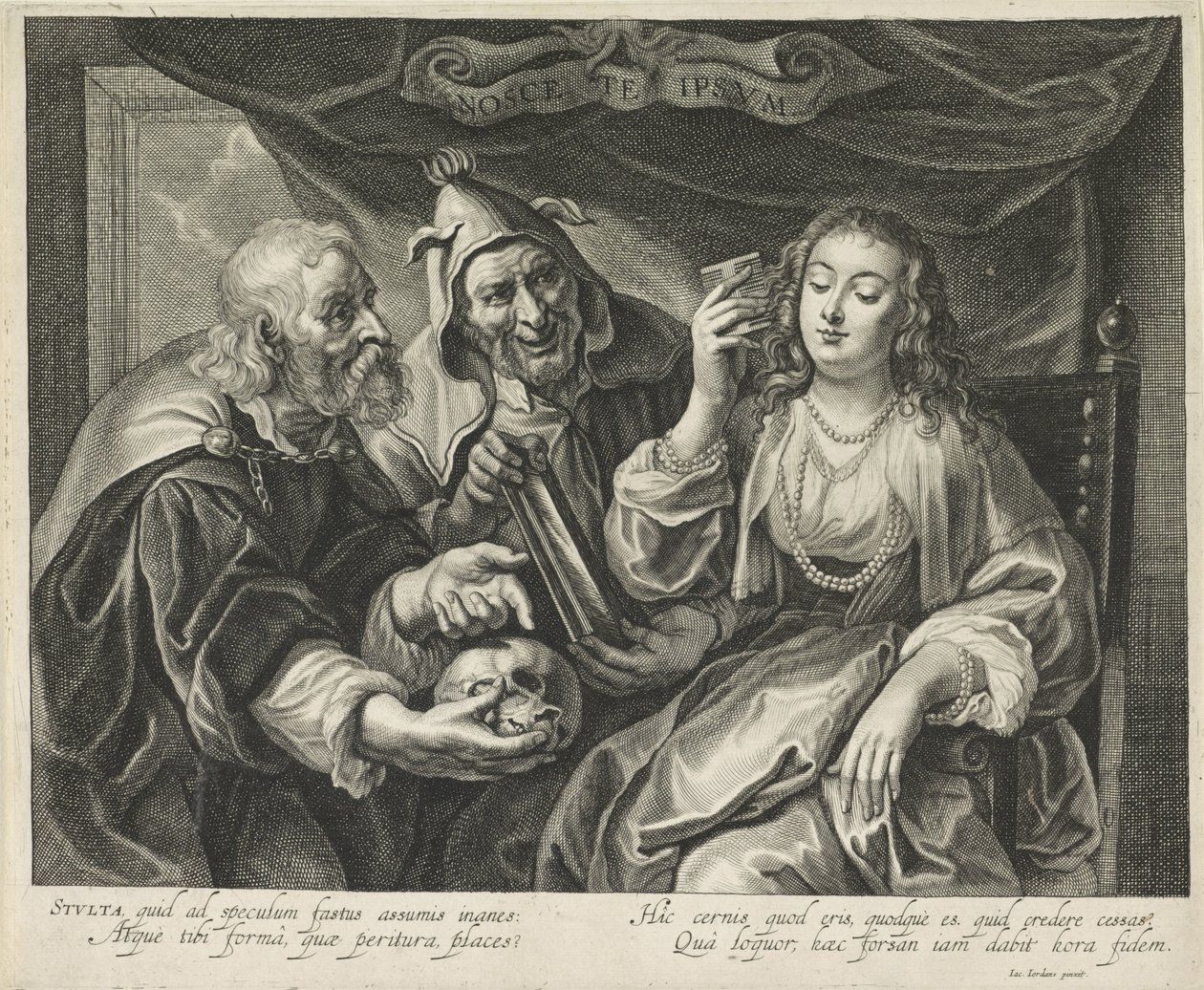 Woman with a Comb Looking in a Mirror (Nosce te Ipsvm) by Alexander Voet (II)