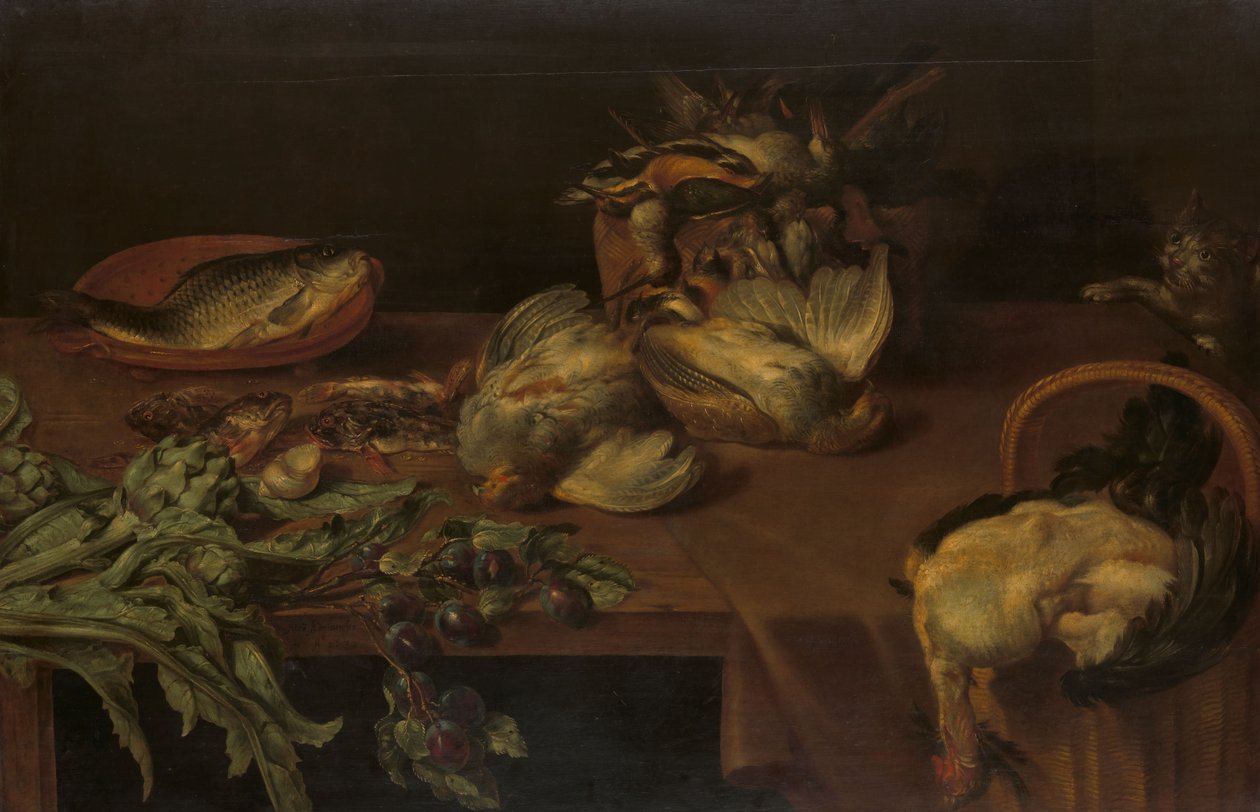 Still Life with Fish and a Lobster and Oysters by Alexander van Adriaenssen