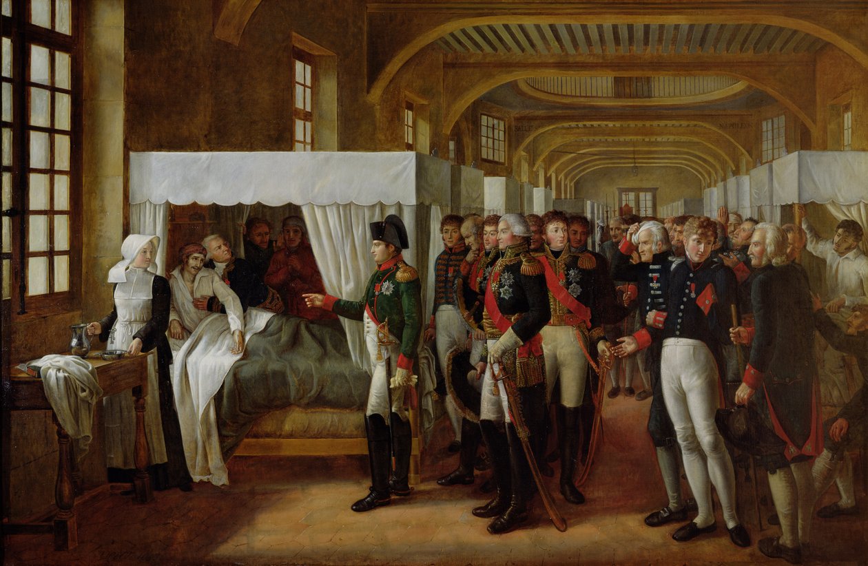 Napoleon Visiting the Infirmary of Invalides on 11th February 1808 by Alexandre Veron Bellecourt