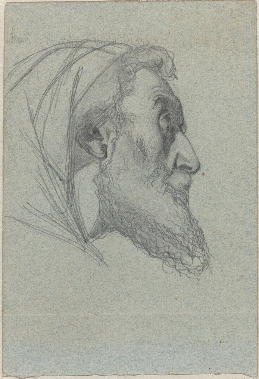 Bearded Man in Profile (recto) / Woman Looking Up (verso) by Alexandre Bida