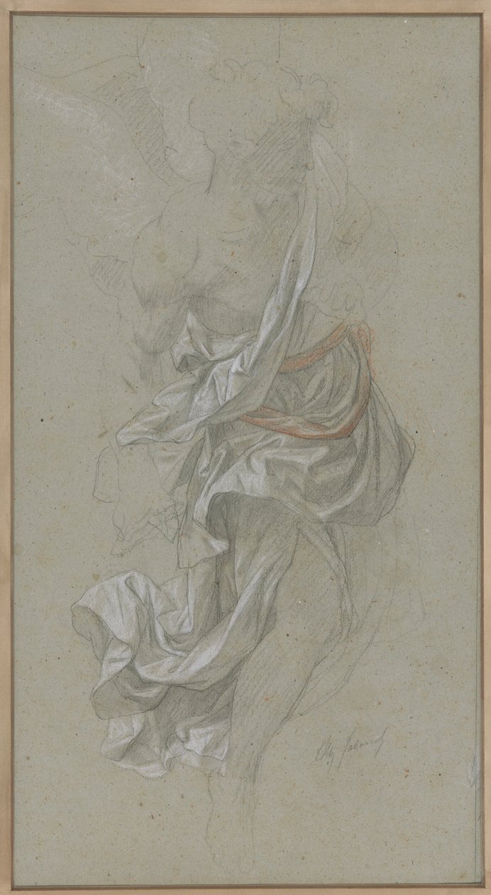 Drapery study for An Angel Attending God the Father, in Paradise Lost by Alexandre Cabanel