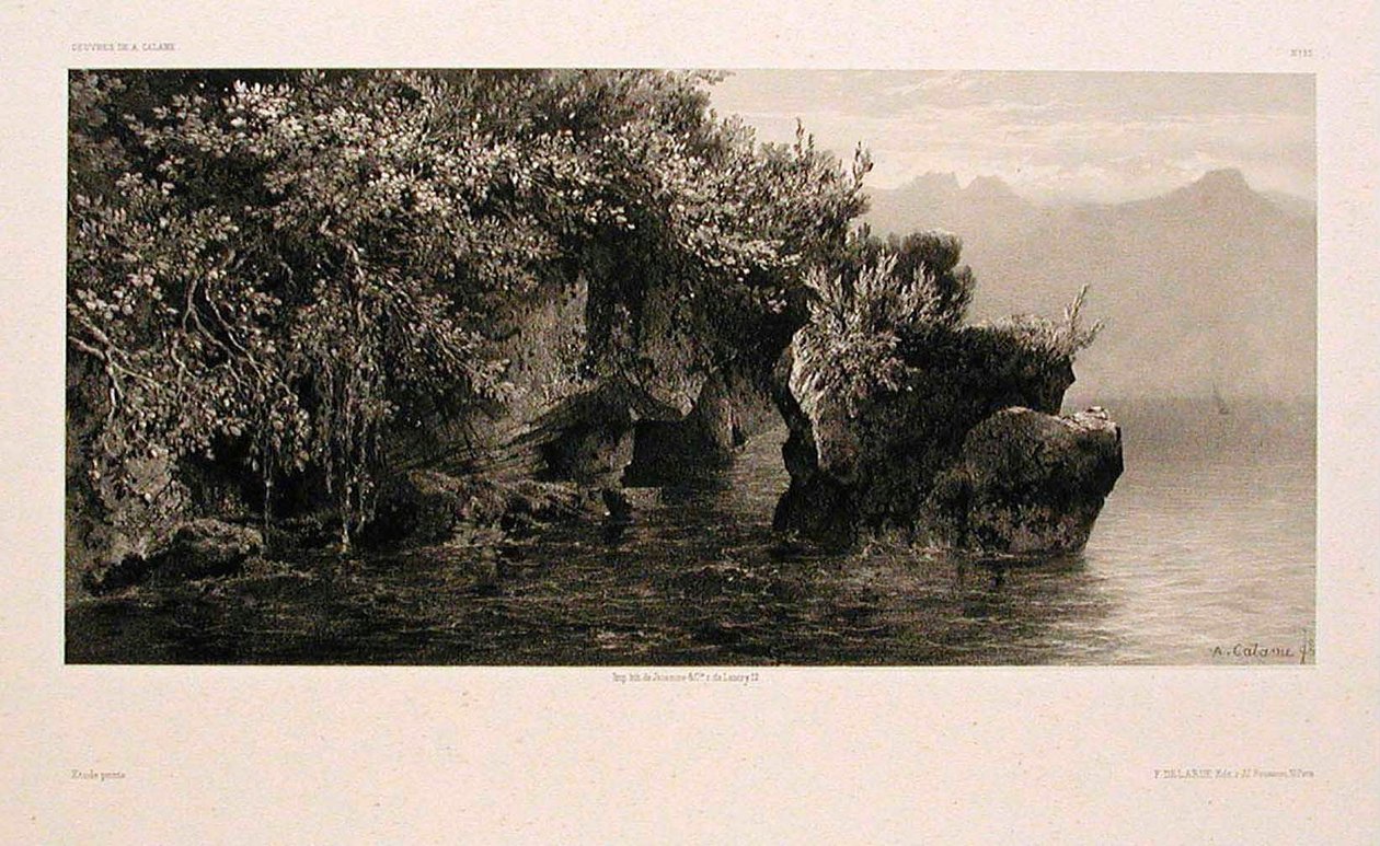Banks of Lake Geneva by Alexandre Calame