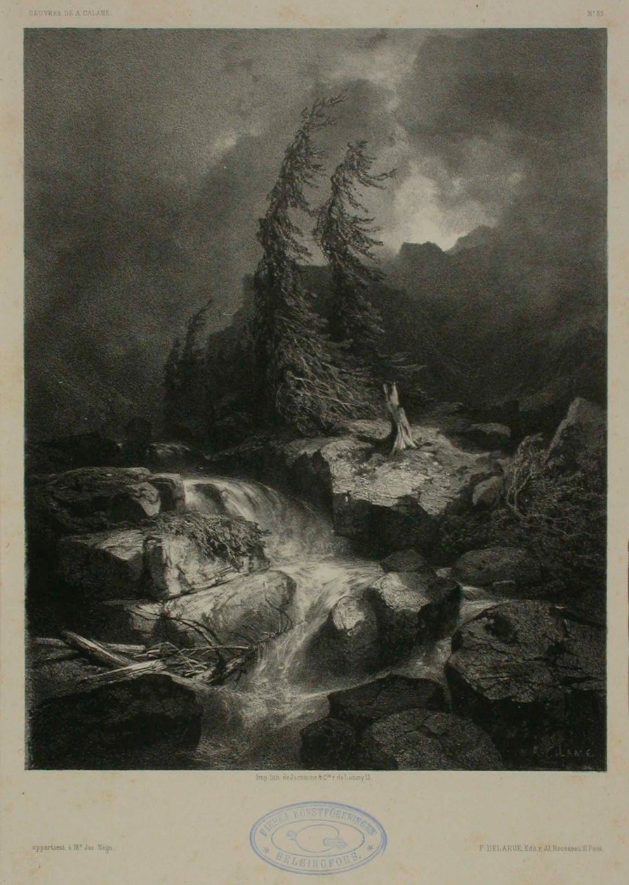 Mountain Stream in Storm by Alexandre Calame